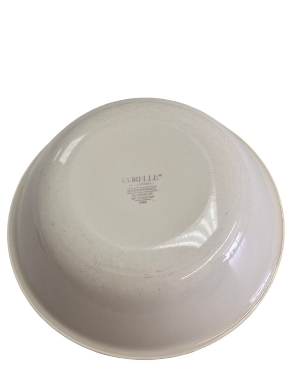 Corelle By Corning White Serving Bowl With Blue Rim - Picture 4 of 6